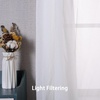 image:imageDriftAway Solid White Sheer Window Scarf Valance Long Luxury Sheer Fabric Topper Knife Edge Window Treatment Scarves Single for Wedding Party Girls Room Bed Canopy 52 Inch by 256 Inch White