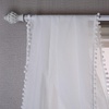 image:imageDriftAway Solid White Sheer Window Scarf Valance Long Luxury Sheer Fabric Topper Pom Pom Trimmed Window Treatment Scarves Single for Wedding Party Girls Room Bed Canopy 52 Inch by 216 Inch White