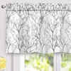 image:imageDriftAway Tree Branch Lined Valance Double Layer Blackout Thermal Insulated Abstract Ink Printing Window Curtain Valance Rod Pocket 52 Inch by 18 Inch Plus 2 Inch Header Silver Gray 1 PackSilver Gray