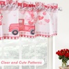 image:imageDriftAway Valentines Day Valances for Windows Red Truck Heart Rose Flower Love Kitchen Curtain Valance Rod Pocket Short Window Valance Holiday Home Decor 14 inch Length for Bathroom Living RoomPink and White