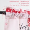 image:imageDriftAway Valentines Day Valances for Windows Red Truck Heart Rose Flower Love Kitchen Curtain Valance Rod Pocket Short Window Valance Holiday Home Decor 14 inch Length for Bathroom Living RoomPink and White
