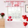 image:imageDriftAway Valentines Day Valances for Windows Red Truck Heart Rose Flower Love Kitchen Curtain Valance Rod Pocket Short Window Valance Holiday Home Decor 14 inch Length for Bathroom Living RoomPink and White