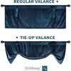 image:imageDriftAway Velvet Tie Up Valance for Kitchen 20 Inches Long Rod Pocket Room Darkening Tie up Shade Adjustable Short Curtain for Small Window Bathroom Living Room Bedroom 1 Panel Peacock BluePeacock Blue