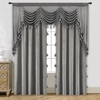 image:imageDriftAway Velvet Waterfall Draped Curtain Valance for Living Room Boho Super Soft Home Decoration with Handmade Tassels for Kitchen Single Window Drape for Bedroom W79XL48 Inches Silver Gray