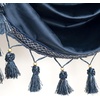image:imageDriftAway Velvet Waterfall Draped Curtain Valance for Living Room Boho Super Soft Home Decoration with Handmade Tassels for Kitchen Single Window Drape for Bedroom W39XL48 Inches Navy Blue