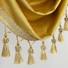 image:imageDriftAway Velvet Waterfall Draped Curtain Valance for Living Room Boho Super Soft Home Decoration with Handmade Tassels for Kitchen Single Window Drape for Bedroom W39XL48 Inches Gold Yellow