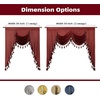 image:imageDriftAway Velvet Waterfall Draped Curtain Valance for Living Room Boho Super Soft Home Decoration with Handmade Tassels for Kitchen Single Window Drape for Bedroom W59XL48 Inches Red