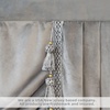 image:imageDriftAway Velvet Waterfall Draped Curtain Valance for Living Room Boho Super Soft Home Decoration with Handmade Tassels for Kitchen Single Window Drape for Bedroom W39XL48 Inches Silver Gray