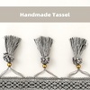 image:imageDriftAway Velvet Waterfall Draped Curtain Valance for Living Room Boho Super Soft Home Decoration with Handmade Tassels for Kitchen Single Window Drape for Bedroom W39XL48 Inches Silver Gray
