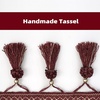 image:imageDriftAway Velvet Waterfall Draped Curtain Valance for Living Room Boho Super Soft Home Decoration with Handmade Tassels for Kitchen Single Window Drape for Bedroom W39XL48 Inches Red