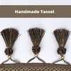 image:imageDriftAway Velvet Waterfall Draped Curtain Valance for Living Room Boho Super Soft Home Decoration with Handmade Tassels for Kitchen Single Window Drape for Bedroom W39XL48 Inches Coffee