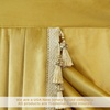 image:imageDriftAway Velvet Waterfall Draped Curtain Valance for Living Room Boho Super Soft Home Decoration with Handmade Tassels for Kitchen Single Window Drape for Bedroom W39XL48 Inches Gold Yellow
