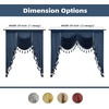 image:imageDriftAway Velvet Waterfall Draped Curtain Valance for Living Room Boho Super Soft Home Decoration with Handmade Tassels for Kitchen Single Window Drape for Bedroom W39XL48 Inches Navy Blue
