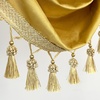image:imageDriftAway Velvet Waterfall Draped Curtain Valance for Living Room Boho Super Soft Home Decoration with Handmade Tassels for Kitchen Single Window Drape for Bedroom W59XL48 Inches Gold Yellow