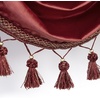 image:imageDriftAway Velvet Waterfall Draped Curtain Valance for Living Room Boho Super Soft Home Decoration with Handmade Tassels for Kitchen Single Window Drape for Bedroom W59XL48 Inches Red