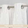 image:imageDriftAway White Pinch Pleated Voile Sheer Blackout Thermal Curtain Liner Embroidered with Pom Pom Lined Grommet Curtain for Kids Girls Bedroom Nursery Room 63 Inch Single PanelOff White Voile