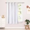 image:imageDriftAway White Pinch Pleated Voile Sheer Blackout Thermal Curtain Liner Embroidered with Pom Pom Lined Grommet Curtain for Kids Girls Bedroom Nursery Room 63 Inch Single PanelSoft Pink