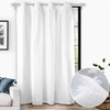 image:imageDriftAway White Pinch Pleated Voile Sheer Blackout Thermal Curtain Liner Embroidered with Pom Pom Lined Grommet Curtain for Kids Girls Bedroom Nursery Room 63 Inch Single PanelOff White Voile