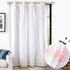 image:imageDriftAway White Pinch Pleated Voile Sheer Blackout Thermal Curtain Liner Embroidered with Pom Pom Lined Grommet Curtain for Kids Girls Bedroom Nursery Room 63 Inch Single PanelSoft Pink