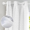 image:imageDriftAway White Pinch Pleated Voile Sheer Blackout Thermal Curtain Liner Embroidered with Pom Pom Lined Grommet Curtain for Kids Girls Bedroom Nursery Room 63 Inch Single PanelOff White Voile