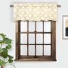 image:imageMoroccan Geometric Boho Valances for Windows Yellow and White Valance Curtains for Kitchen Living Room Bedroom Quatrefoil Trellis Printed 3 Inch Rod Pocket Short Window Curtains 52 Inch X 18 InchYellow