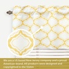 image:imageMoroccan Geometric Boho Valances for Windows Yellow and White Valance Curtains for Kitchen Living Room Bedroom Quatrefoil Trellis Printed 3 Inch Rod Pocket Short Window Curtains 52 Inch X 18 InchYellow