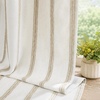 image:imageDriftAway 100 Blackout Farmhouse Linen Chenille Stripe Drapes Loden GreenCamel Beige