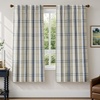 image:imageDriftAway 100 Blackout Plaid Linen Chenille Curtains 84 Inches Loden GreenNavy