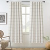image:imageDriftAway 100 Blackout Plaid Linen Curtains 84 Inches Long 2 Panels BlackGrey