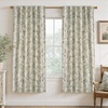 image:imageDriftAway 100 Blackout Vintage Floral Linen Curtains Double Layer French Country Peony Flower Printed Pattern Thermal Insulated Drapes for Bedroom Living Room Back Tab 2 Panels W52 x L84 TaupeCreamCandiceloden Green