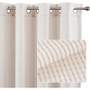 image:imageDriftAway 3D Chenille Striped Curtains 84 Inches Long Tweed Linen Textured Light Filtering Woven Embroidered Luxury Soft Drapes for Living Room Bedroom Grommet Privacy 2 Panels W52 x L84 TaupeTaupe