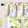 image:imageDriftAway Acacia Floral Blossom Watercolor Printed 100 Percent Blackout Thermal Insulated Window Curtain Valance Rod Pocket Single 52 Inch by 24 Inch Plus 2 Inch Header GrayYellow