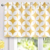 image:imageDriftAway Amelia Retro Geo Pattern Round Circle Star Print Blackout Valance Rod Pocket Curtain Single 52 Inch by 24 Inch Plus 2 Inch Header YellowYellow
