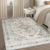 image:imageDriftAway Area Rug 5x7 Washable Rugs for Living Room Non Slip Rubber Backing Low Pile Non Shedding Carpet Friendly Boho Foldable Vintage Rugs for Bedroom Dining Room Natural Gray BrickNaturalGrayBrick