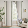 image:imageDriftAway Boho Linen Blackout Curtains Double Layer Thermal Insulated Farmhouse Vintage Geo Retro Square Printed Pattern Lined Drapes for Living Room Bedroom 84 Inches Long Back Tab 2 Panels RedKnitting Trim Loden Green
