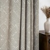 image:imageDriftAway Boho Linen Blackout Curtains Double Layer Thermal Insulated Farmhouse Vintage Geo Retro Square Printed Pattern Lined Drapes for Living Room Bedroom 84 Inches Long Back Tab 2 Panels RedCrochet Beige
