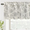 image:imageDriftAway Boho Linen Crochet Farmhouse Vintage Retro Printed Pattern Thermal Insulated Lined Window Valance for Kitchen Bathroom Rod Pocket 52 Inch by 14 Inch Plus 175 Inch Header Beige 1 PackGrey