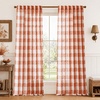 image:imageDriftAway Buffalo Plaid Semi Sheer Check Curtains 84 Inches TaupeBurnt Orange