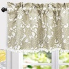 image:imageDriftAway Daisy Dahlia Blooming Flower Floral Lined Thermal Insulated Energy Saving Window Curtain Valance 2 Layers Rod Pocket 52 Inch by 18 Inch Plus 2 Inch Header Beige 1 PackBeige With Pom