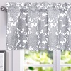 image:imageDriftAway Daisy Dahlia Blooming Flower Floral Lined Thermal Insulated Energy Saving Window Curtain Valance 2 Layers Rod Pocket 52 Inch by 18 Inch Plus 2 Inch Header Beige 1 PackGrey