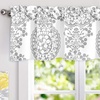 image:imageDriftAway Damask Curtains Valances for Windows Farmhouse Style Floral Medallion Patterned Samantha Kitchen Curtain Valance Single 52 Inch by 14 Inch Plus 175 Inch Header Dusty BlueGrey