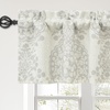 image:imageDriftAway Damask Curtains Valances for Windows Farmhouse Style Floral Medallion Patterned Samantha Kitchen Curtain Valance Single 52 Inch by 14 Inch Plus 175 Inch Header Dusty BlueLinen Gray