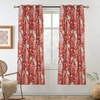image:imageDriftAway Floral Red Curtains for Bedroom 80 Blackout Thermal Insulated Lined Double Layer Vintage Peacock Printed Pattern Darkening Drapes for Living Room Grommet 2 Panels 52 Inch by 84 Inch RedRed