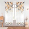 image:imageDriftAway Floral Sheer Curtains for Living Room Purple Flower Printed Light Filtering Curtain Drapes for Bedroom 96 Inches Long 2 Panels Set Rod Pocket Window Treatments Modern Elegant Curtain PurplePattern 7yellow Brown