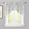 image:imageDriftAway Julia Room Darkening Window Treatment for Bay Window Knife Edge Swag Curtain Valance Watercolor Blooming Floral for Kitchen Tier Curtain Living Room Bathroom Rod Pocket 2 Panels W36xL35 Gray