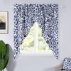 image:imageDriftAway Julia Room Darkening Window Treatment for Bay Window Knife Edge Swag Curtain Valance Watercolor Blooming Floral for Kitchen Tier Curtain Living Room Bathroom Rod Pocket 2 Panels W36xL63 Navy