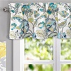 image:imageDriftAway Layla Classic America Style Floral Leaves Room Darkening Window Curtain Valance Rod Pocket Single 52 Inch by 14 Inch Plus 2 Inch Header Ivory Teal GrayIvory Teal Gray