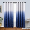 image:imageDriftAway Ombre Linen Textured Gradient Color Lined Blackout Grommet Window Curtains for Living Room Bedroom 2 Panels 52 Inch by 84 Inch White to Navy Blue with Twinkle Silver Stars