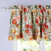 image:imageDriftAway Orange Harvest Linen Lined Valance Double Layer Room Darkening Blackout Floral Window Valances Autumn Fall Printed Vintage Topper 3 inch Rod Pocket 52 Inch by 18 Inch Orange Coral GoldLight LinenOrange