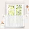 image:imageDriftAway Pinch Pleat Kitchen Curtains Linen Textured Short Linen Cafe Curtains for Small Window Bathroom Laundry Room 2 Panels Back Tabs Farmhouse Rustic 30 x 24 Inches Birch WhiteBirch White